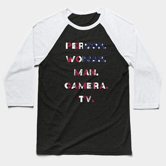 person woman man camera tv Baseball T-Shirt by BAB